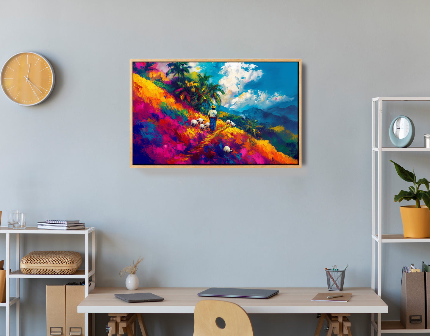 Colorful Mountain Pasture Black African American canvas print view 54