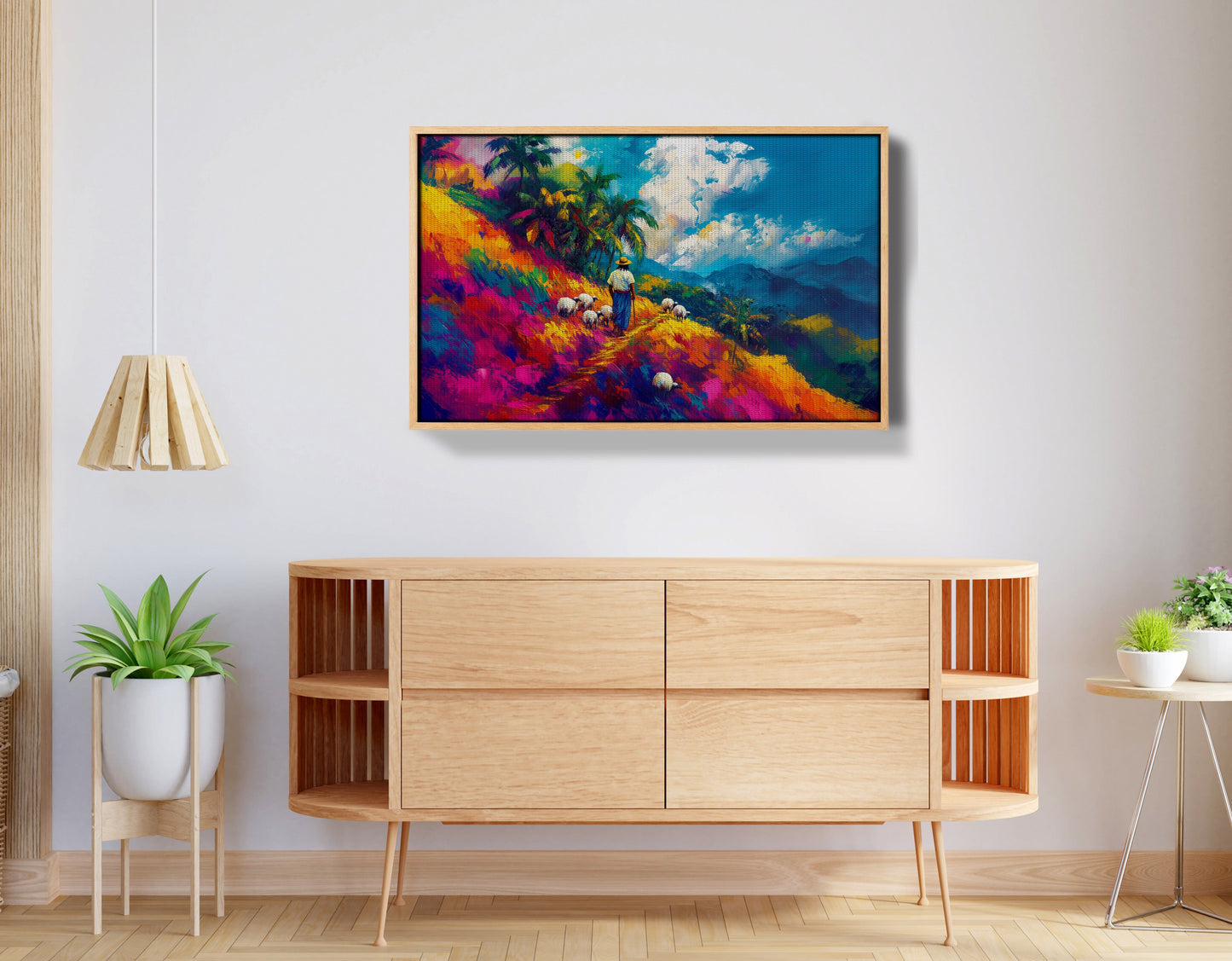 Colorful Mountain Pasture Black African American canvas print view 50