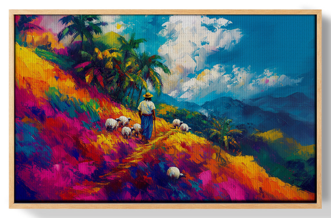 Colorful Mountain Pasture Black African American canvas print view 49