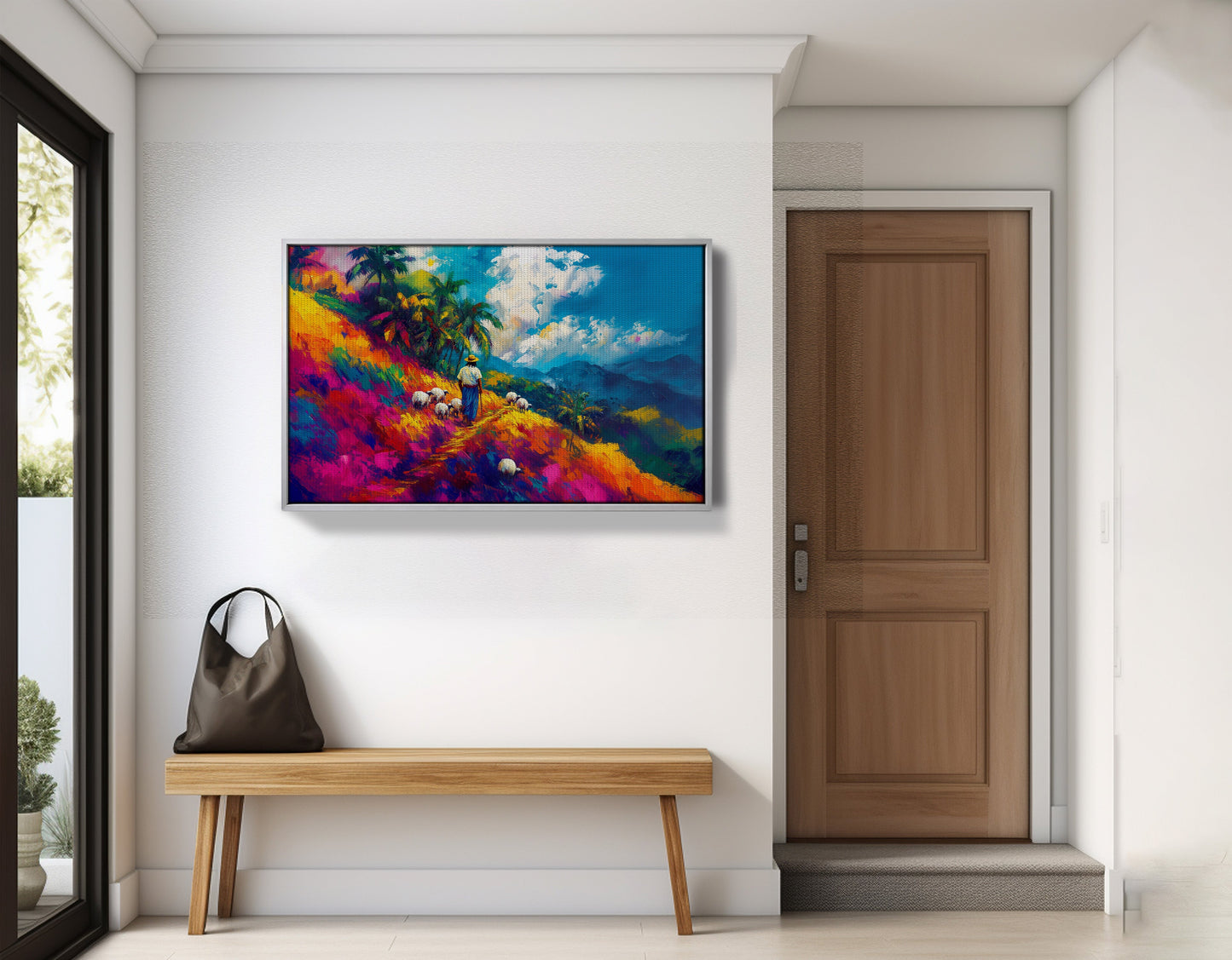 Colorful Mountain Pasture Black African American canvas print view 59