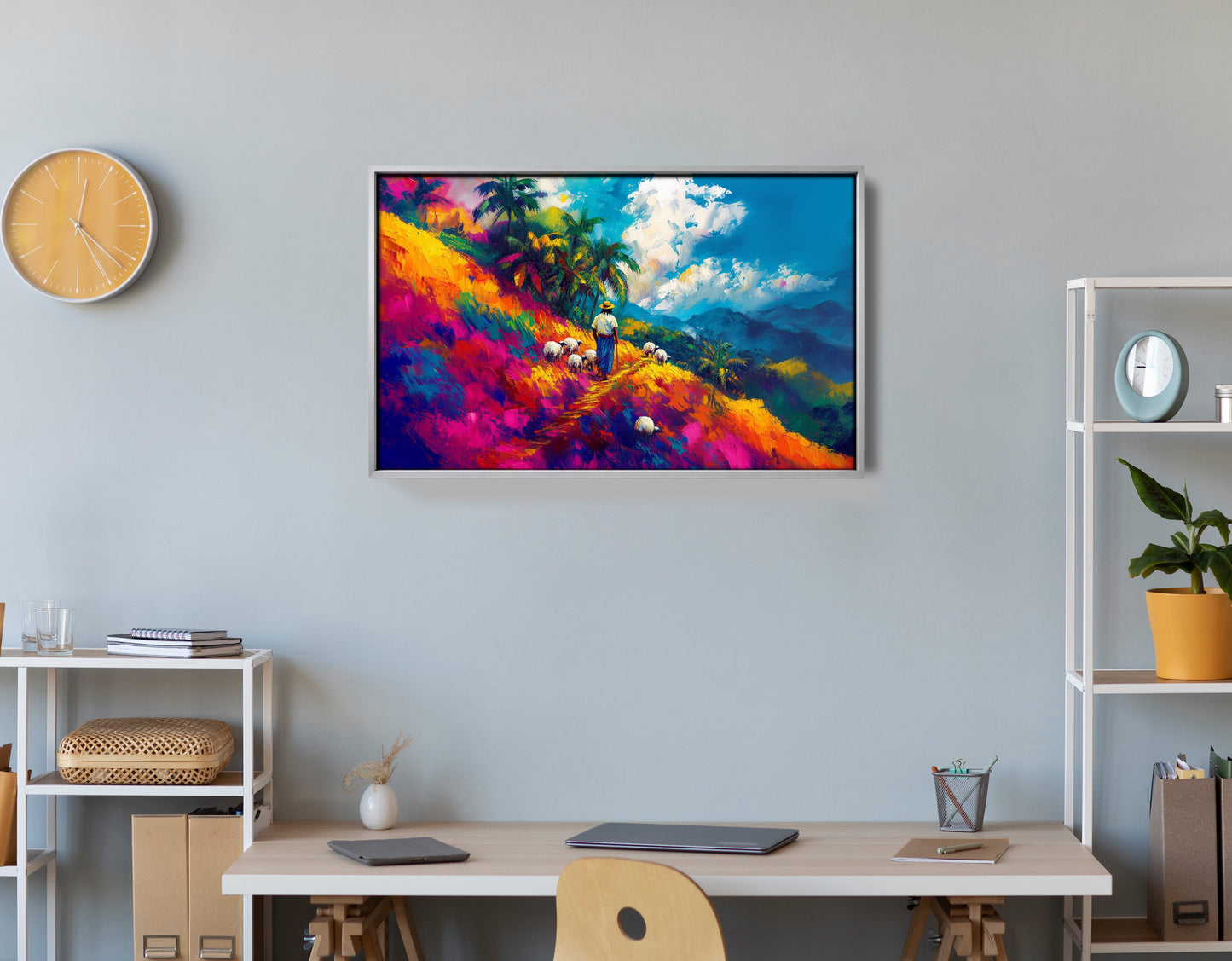 Colorful Mountain Pasture Black African American canvas print view 60