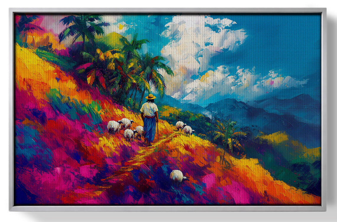 Colorful Mountain Pasture Black African American canvas print view 55