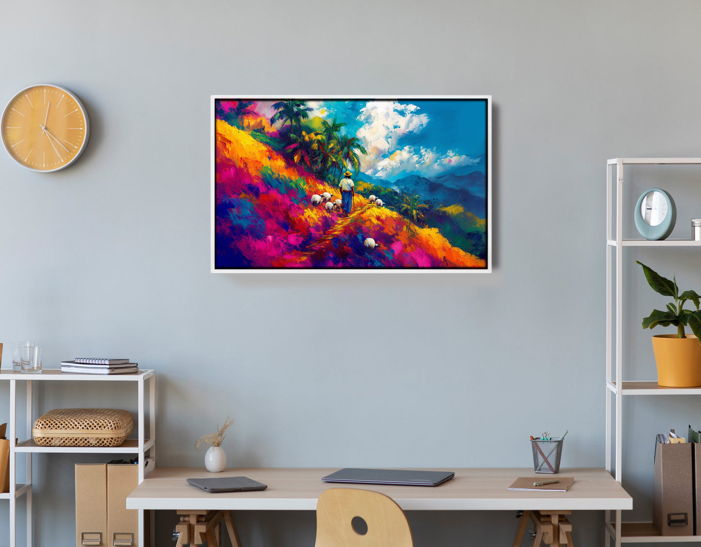 Colorful Mountain Pasture Black African American canvas print view 66