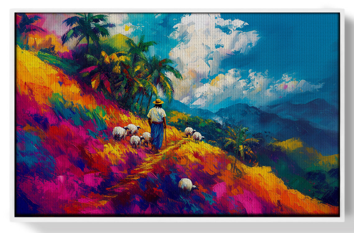 Colorful Mountain Pasture Black African American canvas print view 61