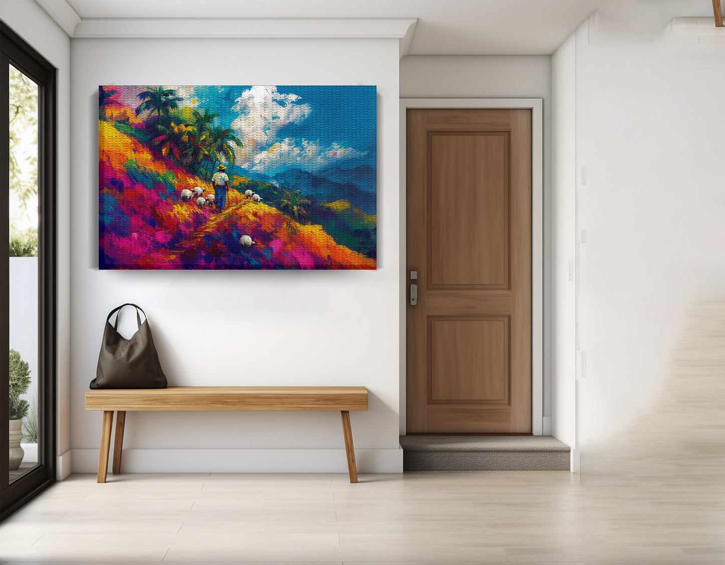Colorful Mountain Pasture Black African American canvas print view 17