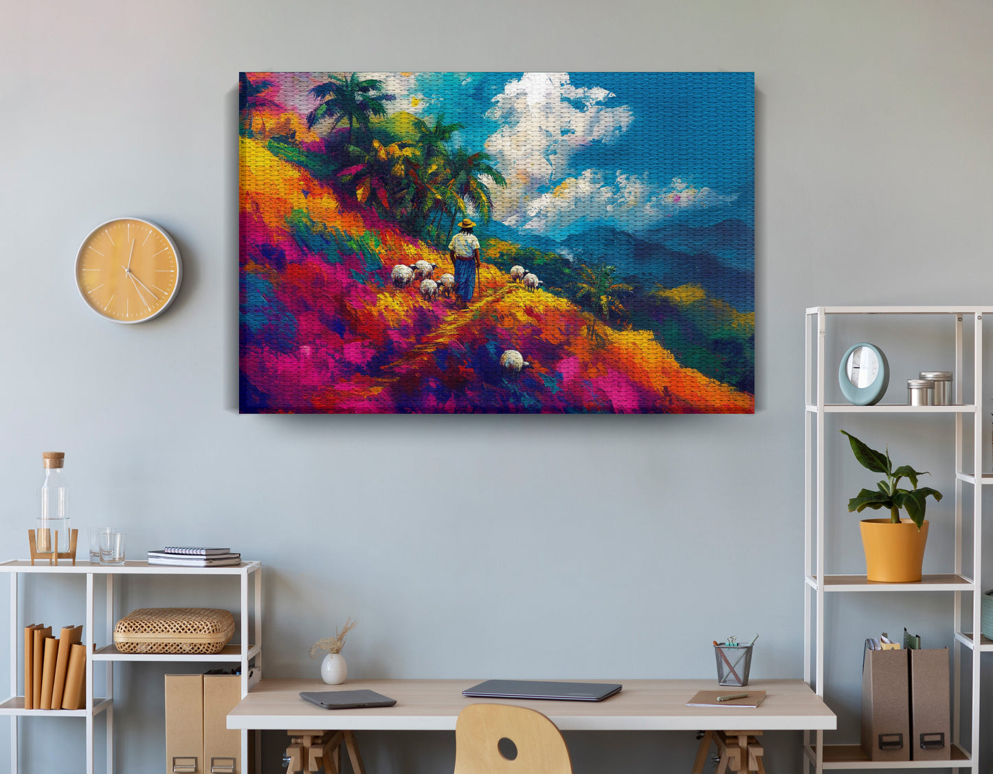 Colorful Mountain Pasture Black African American canvas print view 18