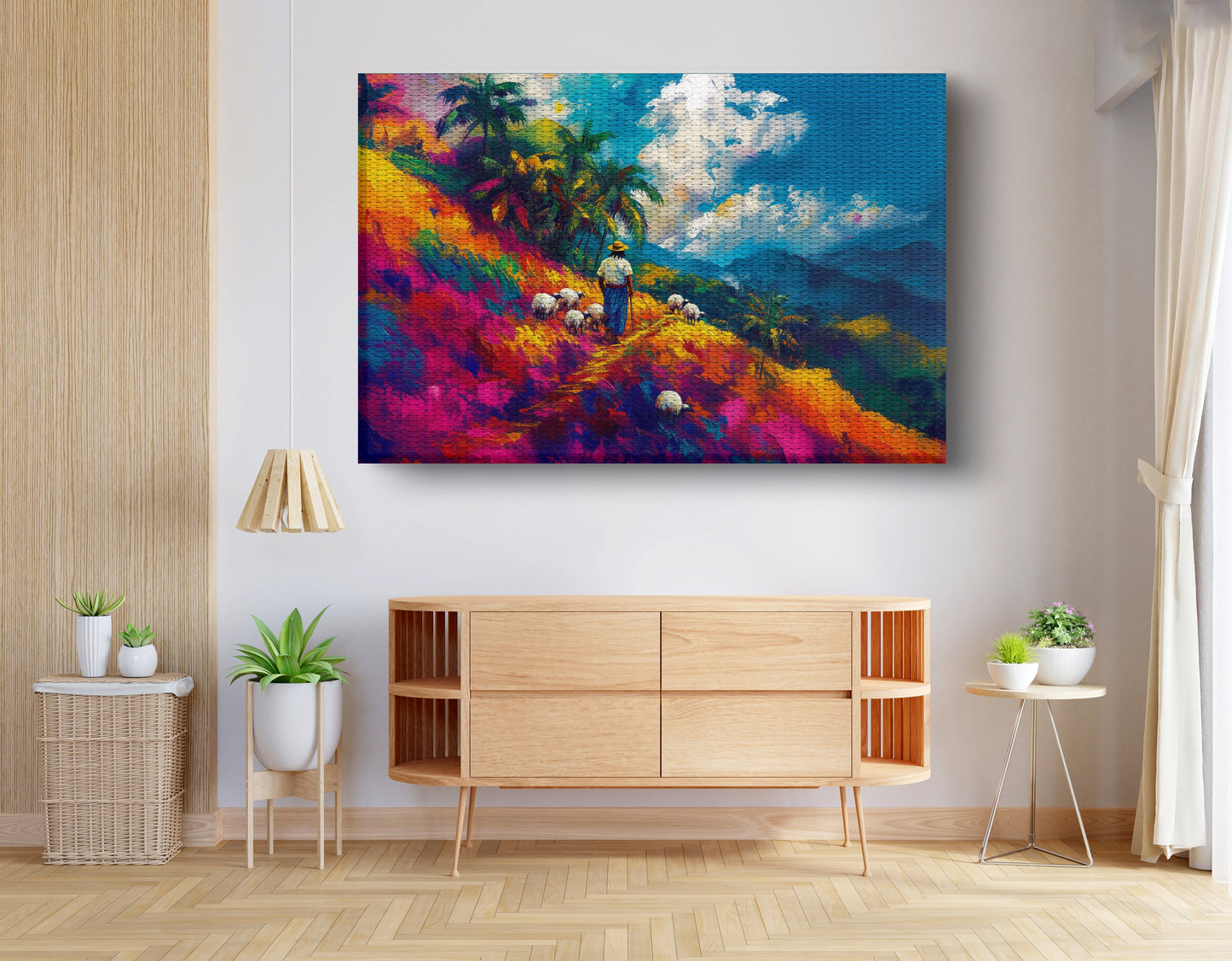 Colorful Mountain Pasture Black African American canvas print view 14