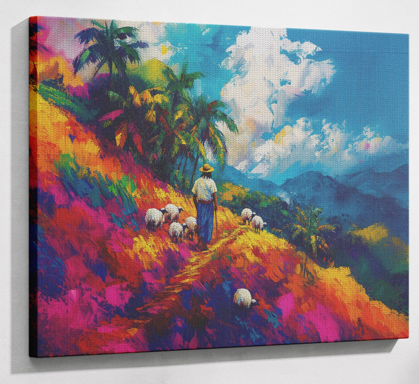 Colorful Mountain Pasture Black African American canvas print view 13