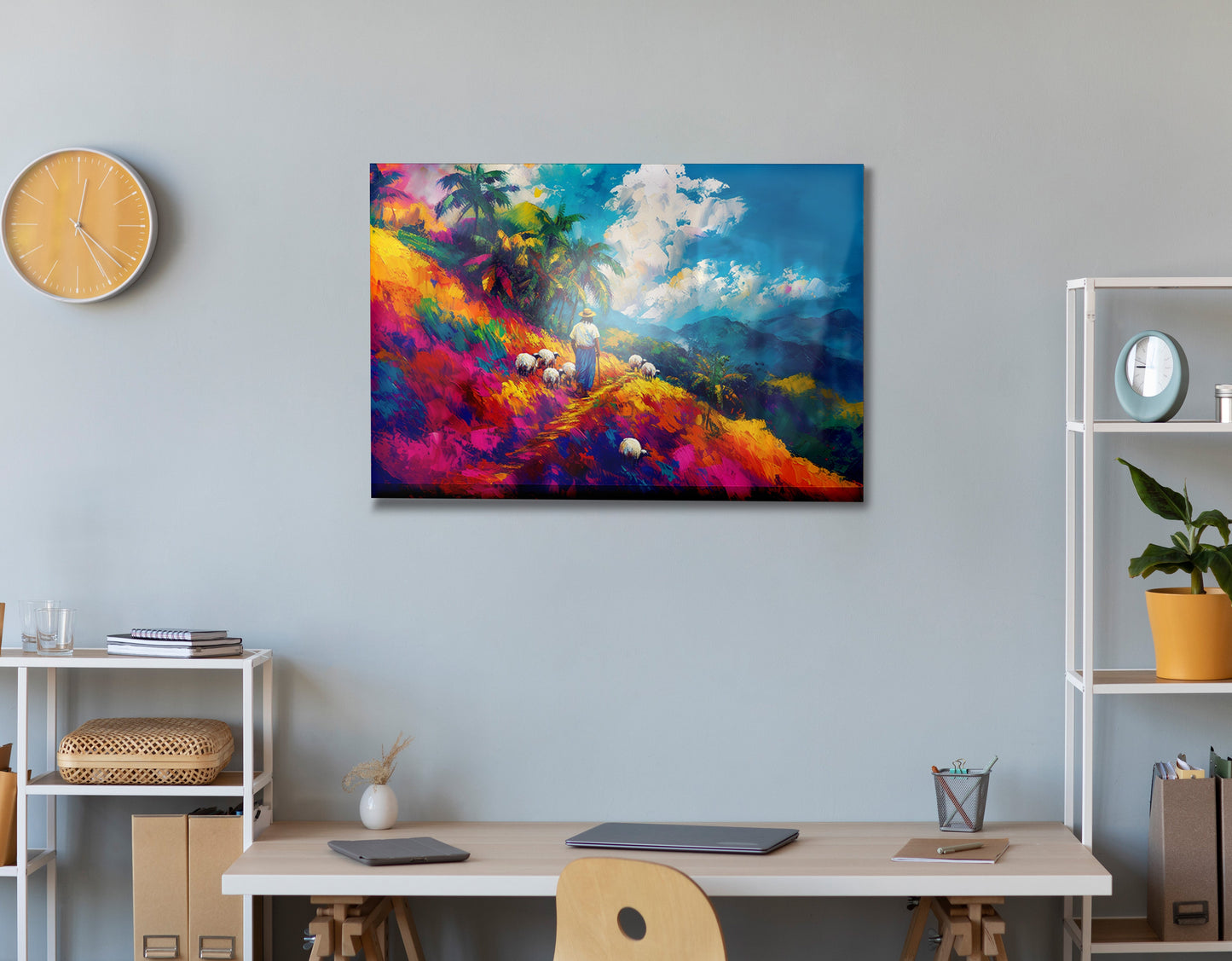 Colorful Mountain Pasture Black African American canvas print view 24
