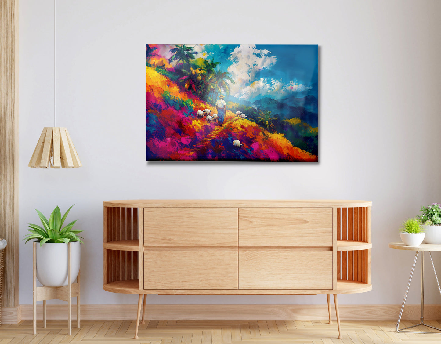 Colorful Mountain Pasture Black African American canvas print view 20