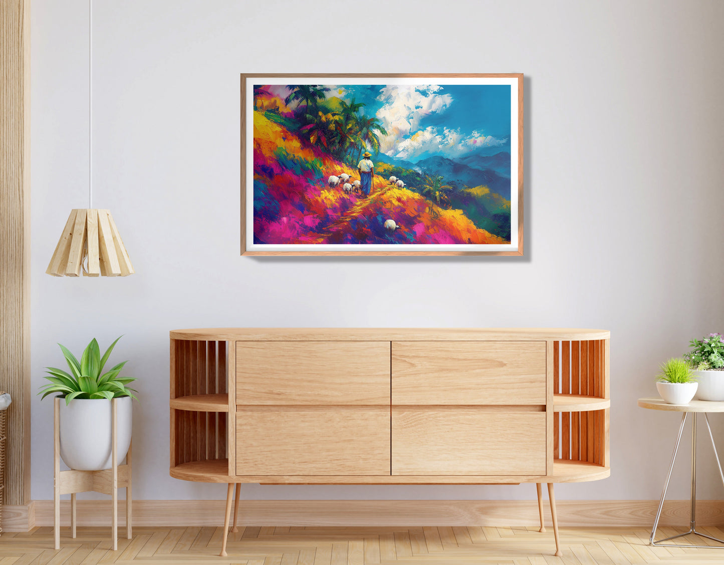 Colorful Mountain Pasture Black African American canvas print view 80