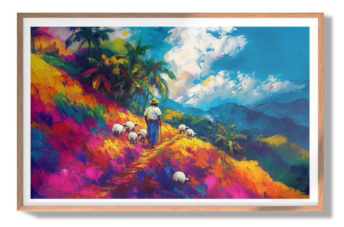 Colorful Mountain Pasture Black African American canvas print view 79