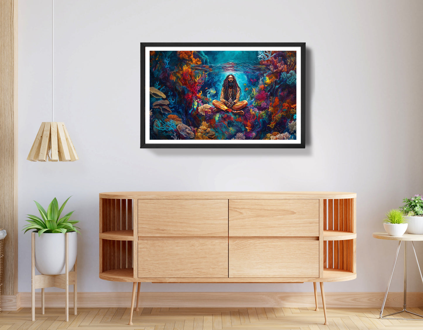 Black Woman Meditation Ocean African American wall art view 68