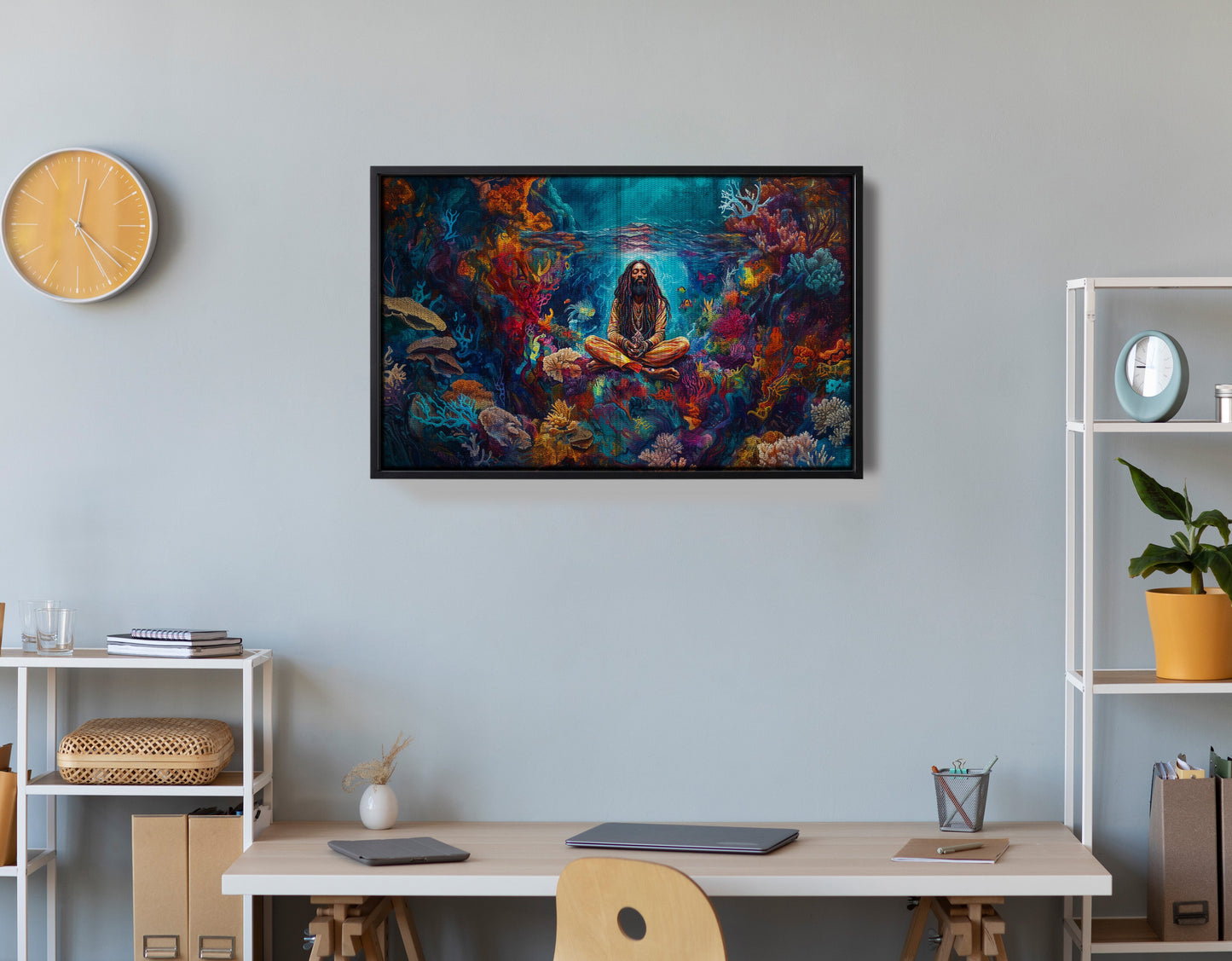 Black Woman Meditation Ocean African American wall art view 30
