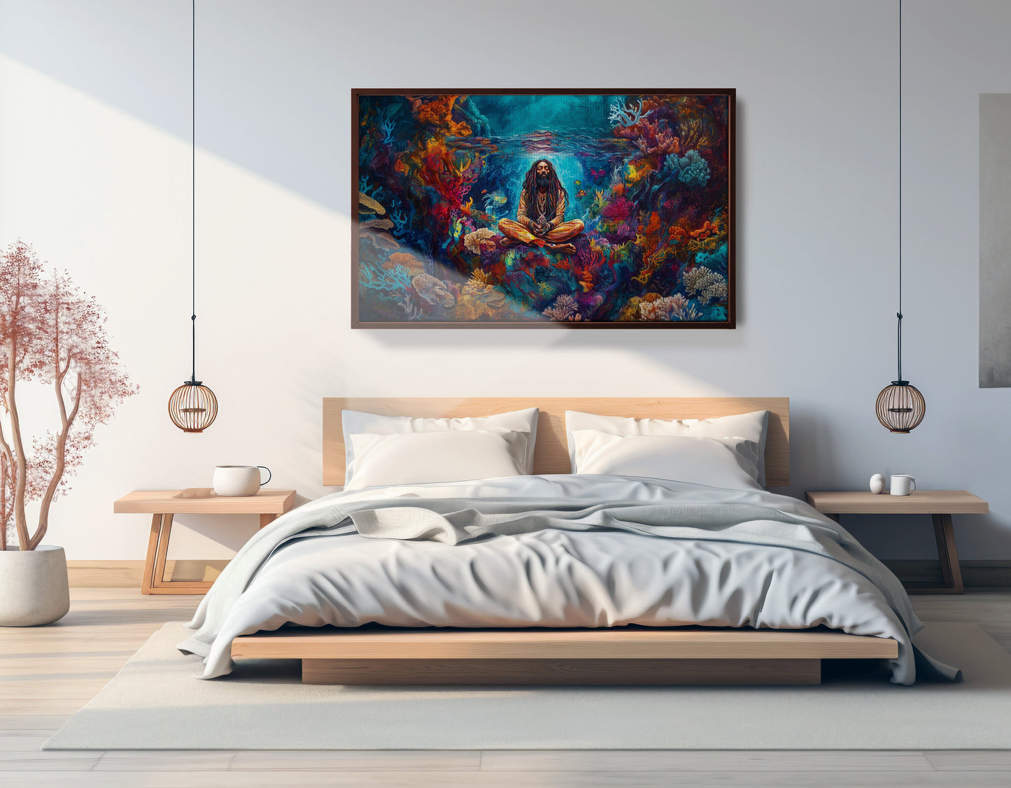 Black Woman Meditation Ocean African American wall art view 33