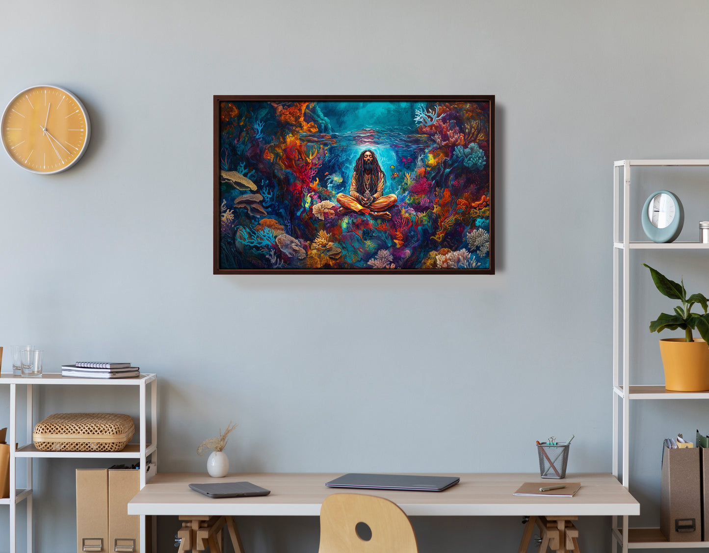 Black Woman Meditation Ocean African American wall art view 36