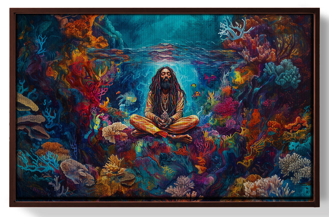 Black Woman Meditation Ocean African American wall art view 31