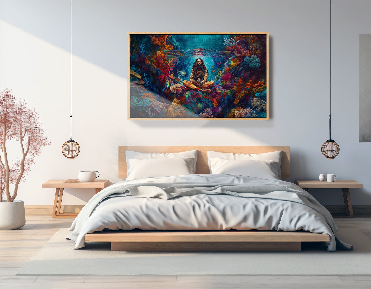 Black Woman Meditation Ocean African American wall art view 51