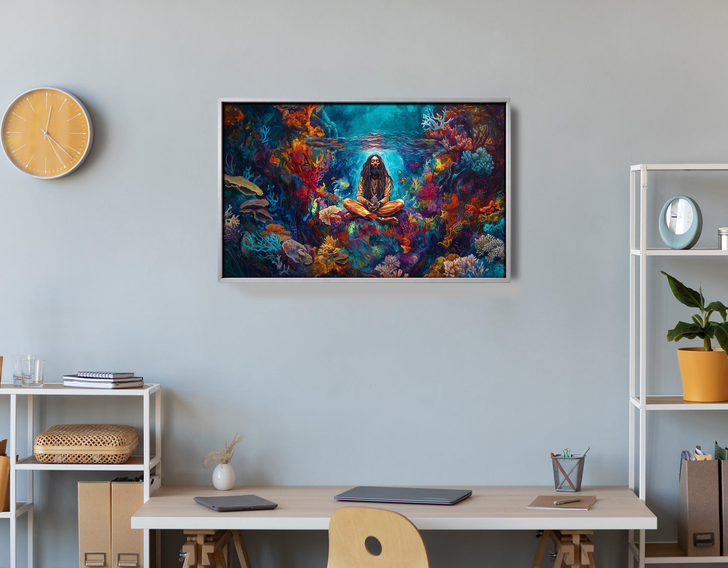 Black Woman Meditation Ocean African American wall art view 60