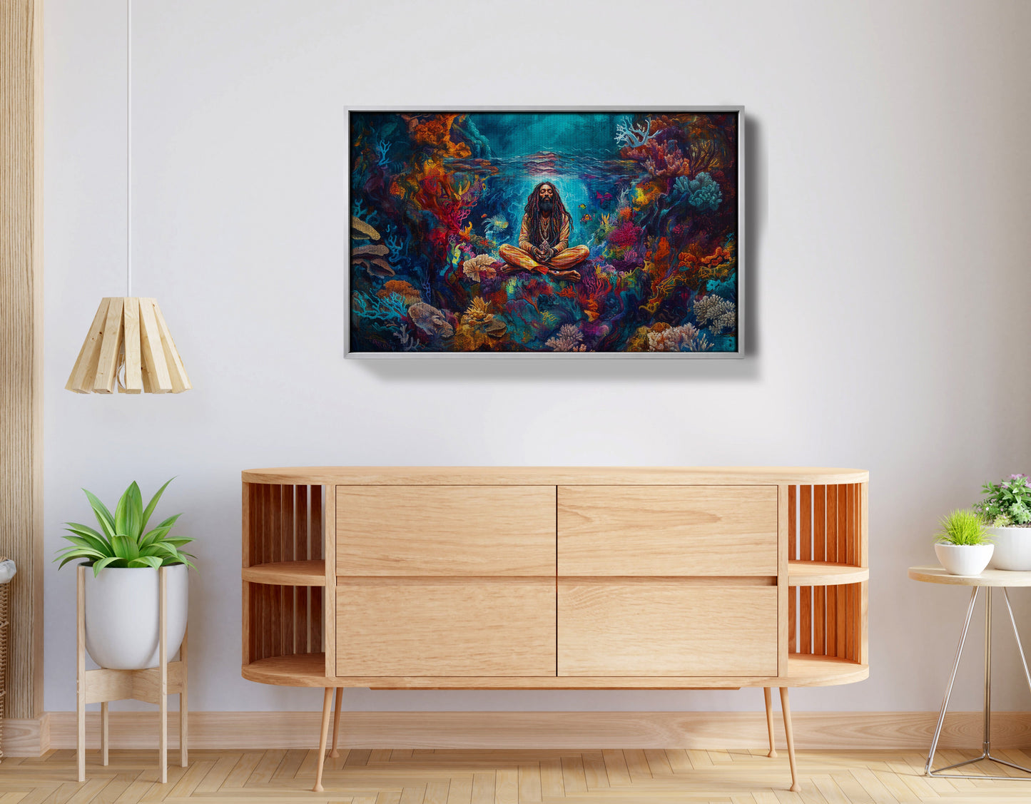 Black Woman Meditation Ocean African American wall art view 56