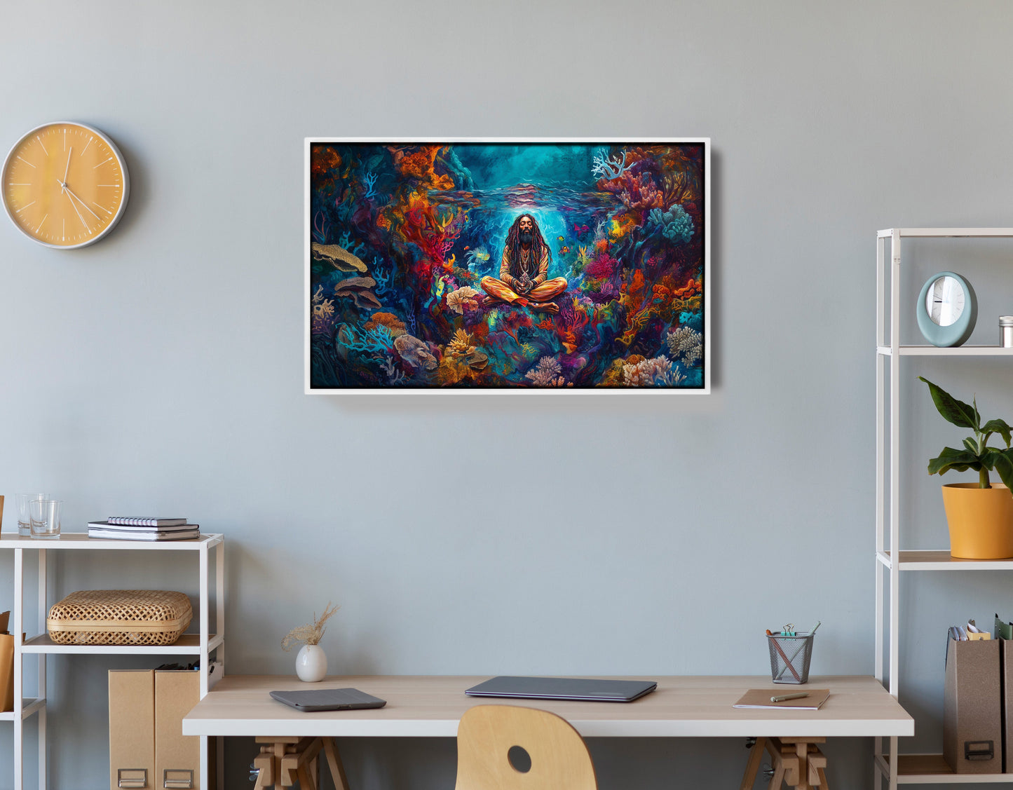 Black Woman Meditation Ocean African American wall art view 66