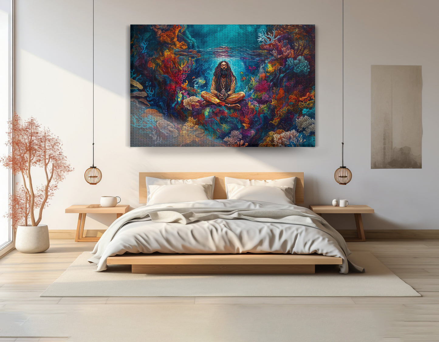 Black Woman Meditation Ocean African American wall art view 15