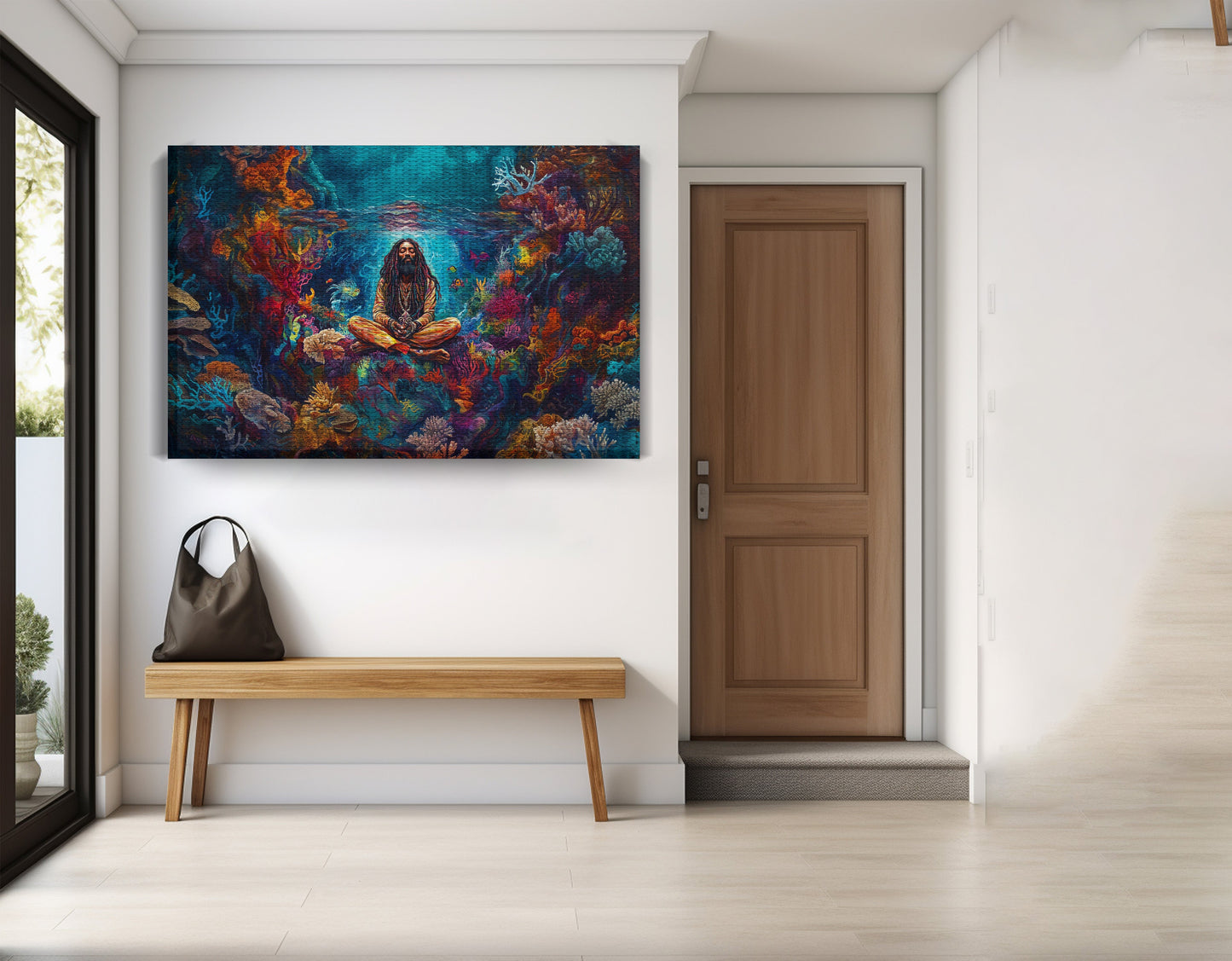 Black Woman Meditation Ocean African American wall art view 17