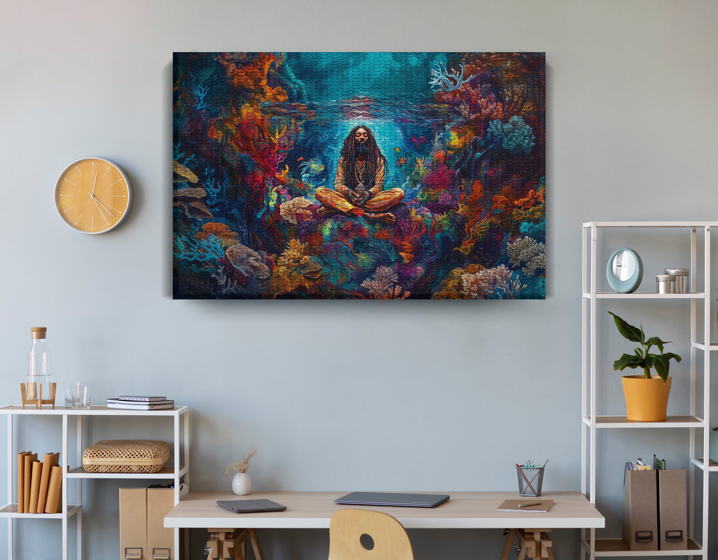 Black Woman Meditation Ocean African American wall art view 18