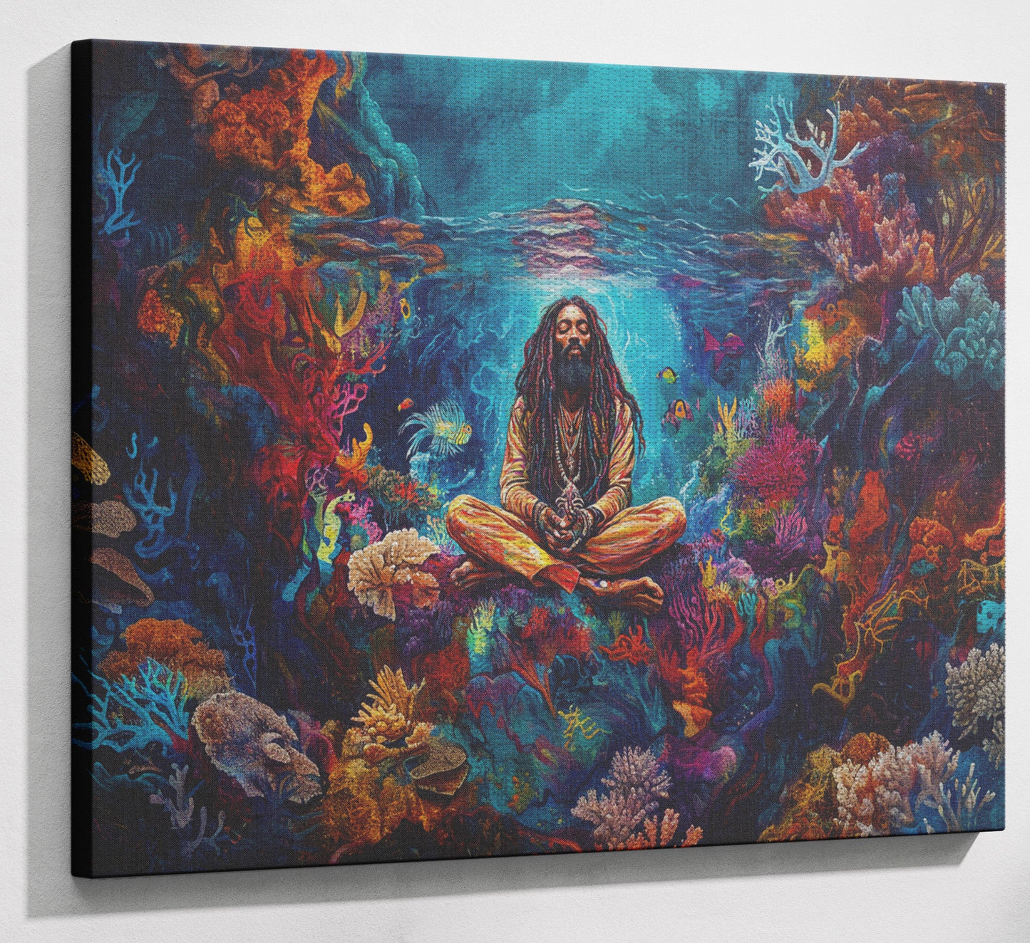 Black Woman Meditation Ocean African American wall art view 13