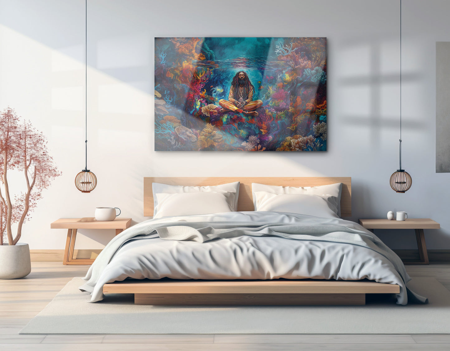 Black Woman Meditation Ocean African American wall art view 21