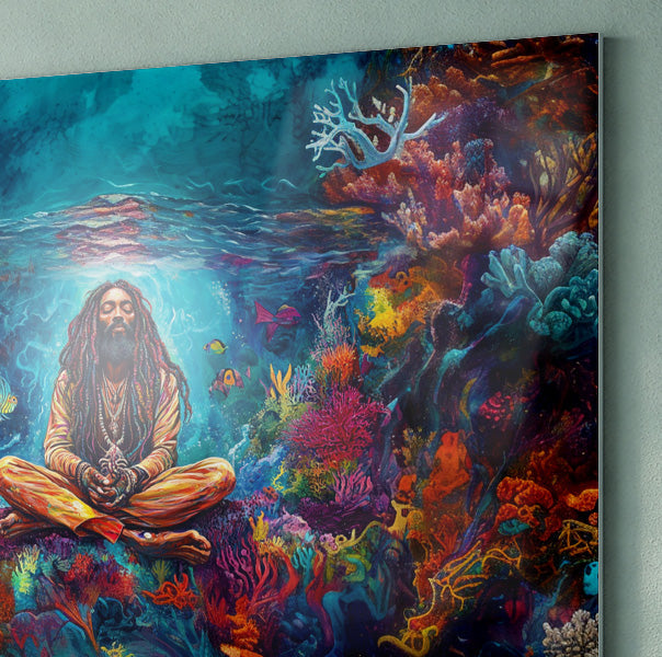Black Woman Meditation Ocean African American wall art view 22