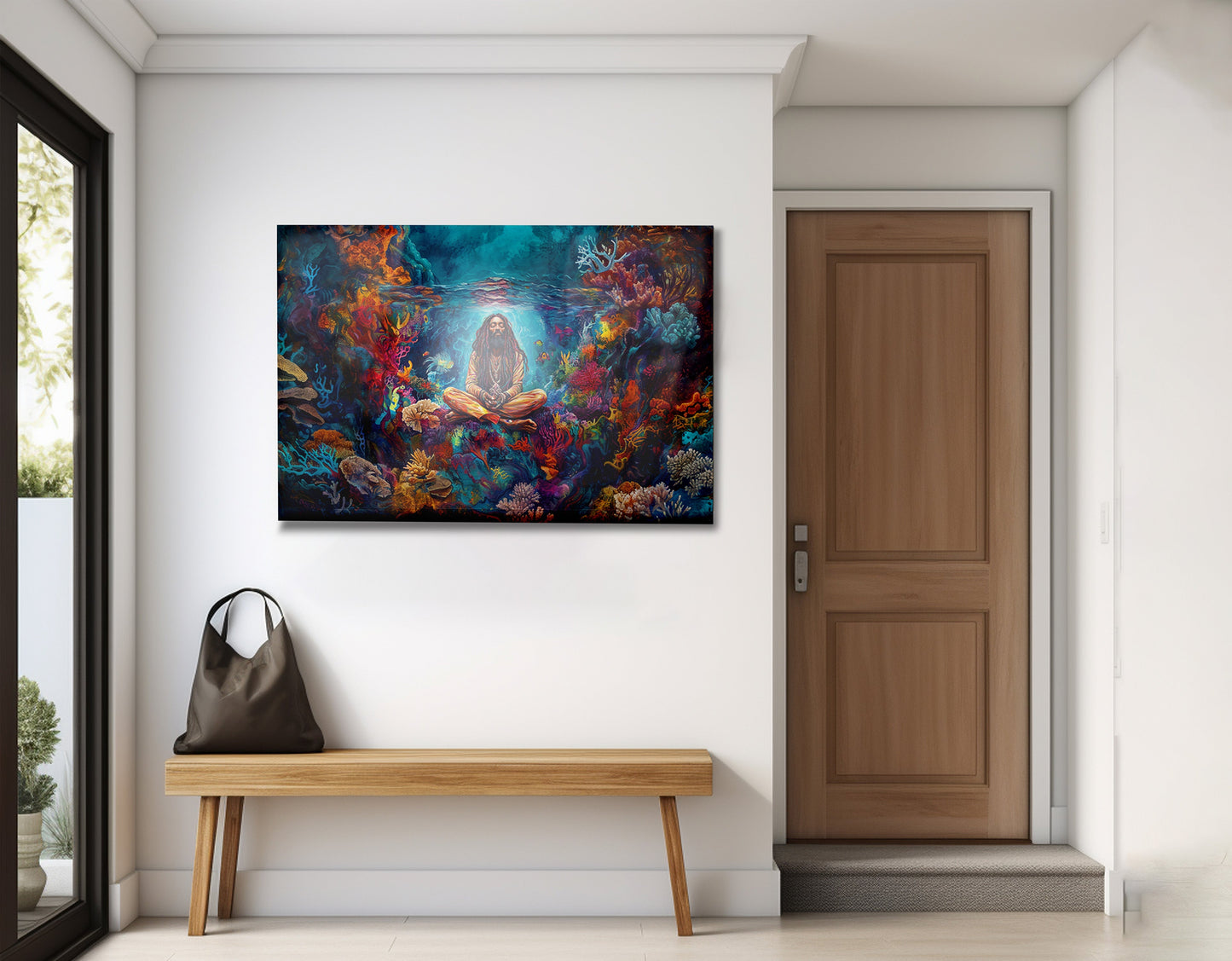 Black Woman Meditation Ocean African American wall art view 23