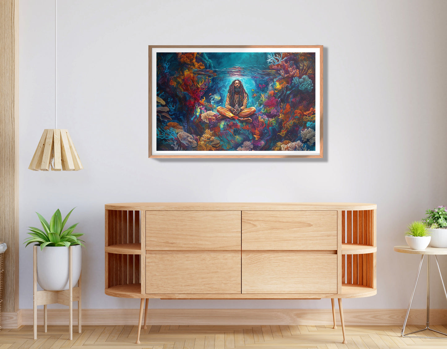 Black Woman Meditation Ocean African American wall art view 80