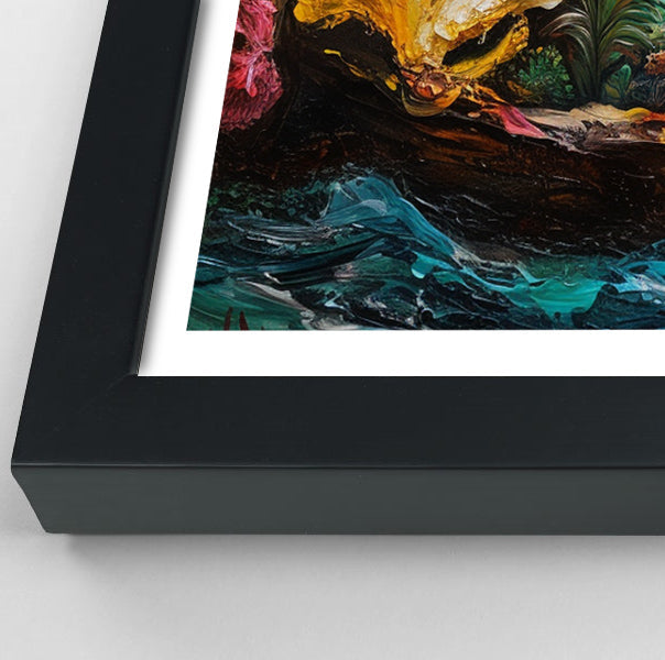 Black Mermaid Ocean Sunset Caribbean wall art view 70