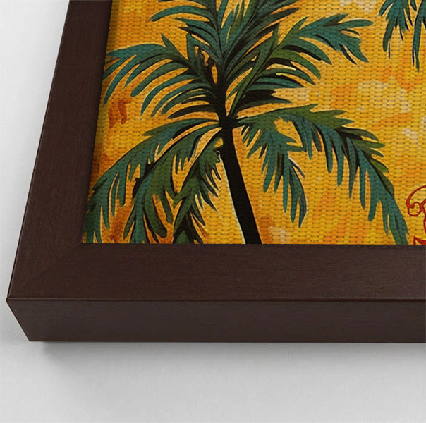 Yellow Giraffe Palm Tree African American canvas print view 34