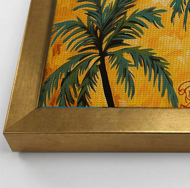 Yellow Giraffe Palm Tree African American canvas print view 40