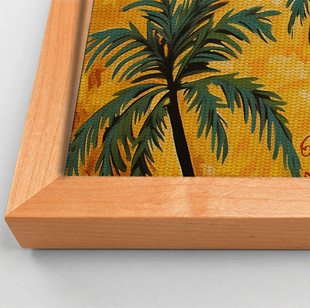 Yellow Giraffe Palm Tree African American canvas print view 46