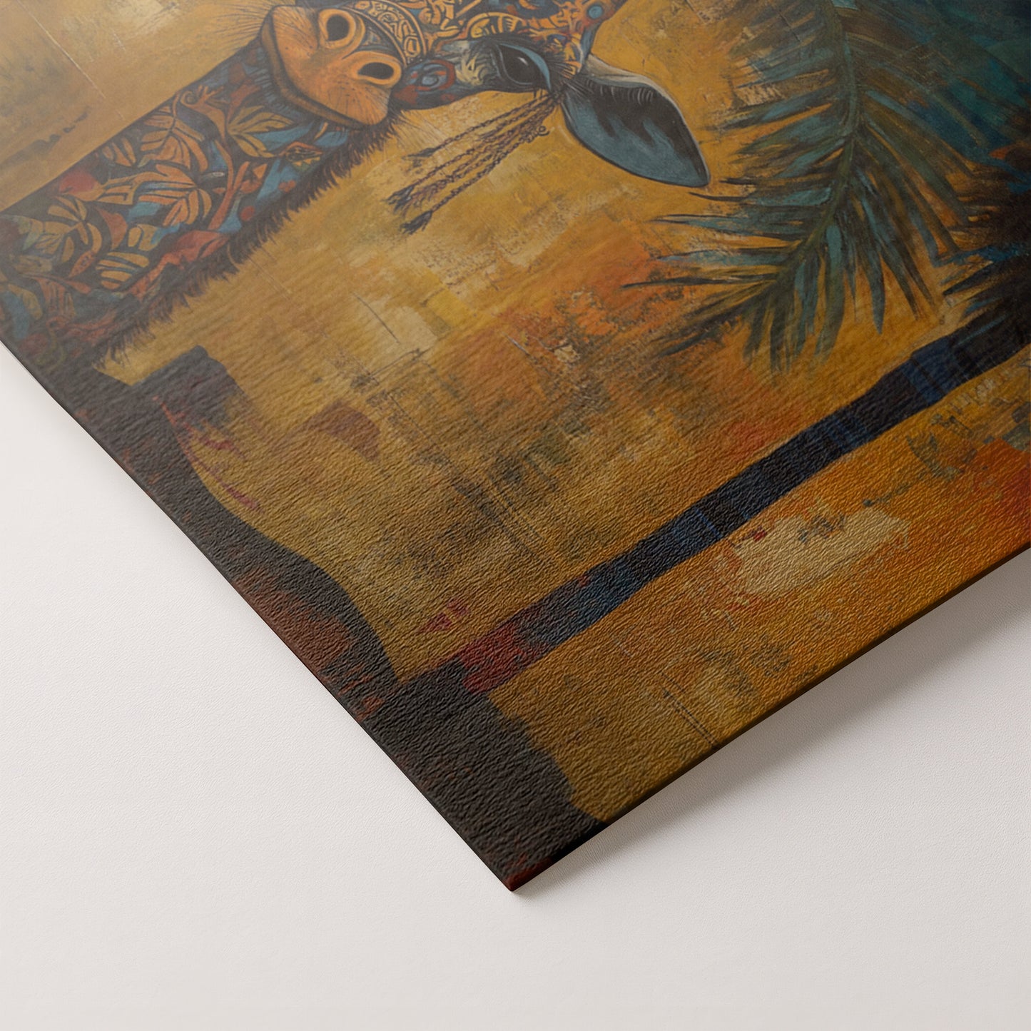 Giraffe Tropical Palm Black Caribbean wall art artwork by MoomZee Artwork