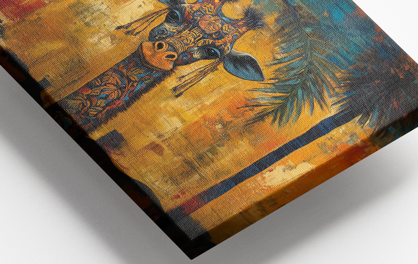 Giraffe Tropical Palm Black Caribbean wall art view 16