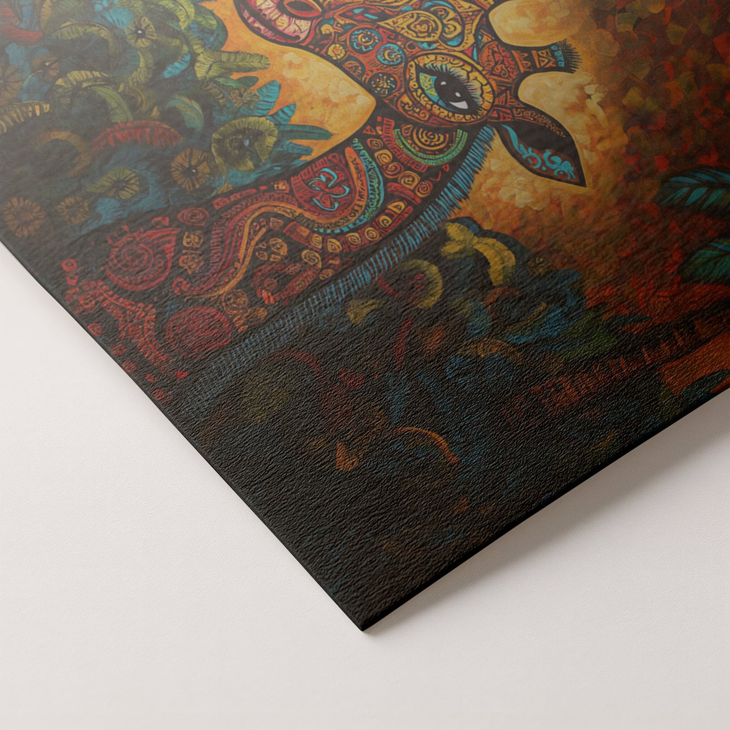 Giraffe Red Moon Jungle African American canvas print artwork by MoomZee Artwork