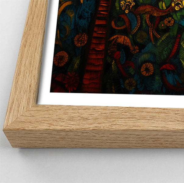 Giraffe Red Moon Jungle African American canvas print view 76