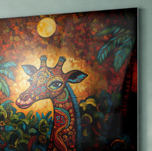 Giraffe Red Moon Jungle African American canvas print view 22