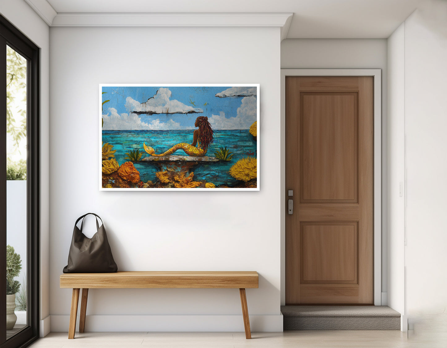 Black Mermaid Beach Caribbean wall art home decor view