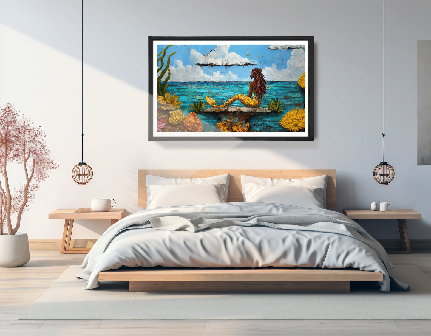 Black Mermaid Beach Caribbean wall art view 69