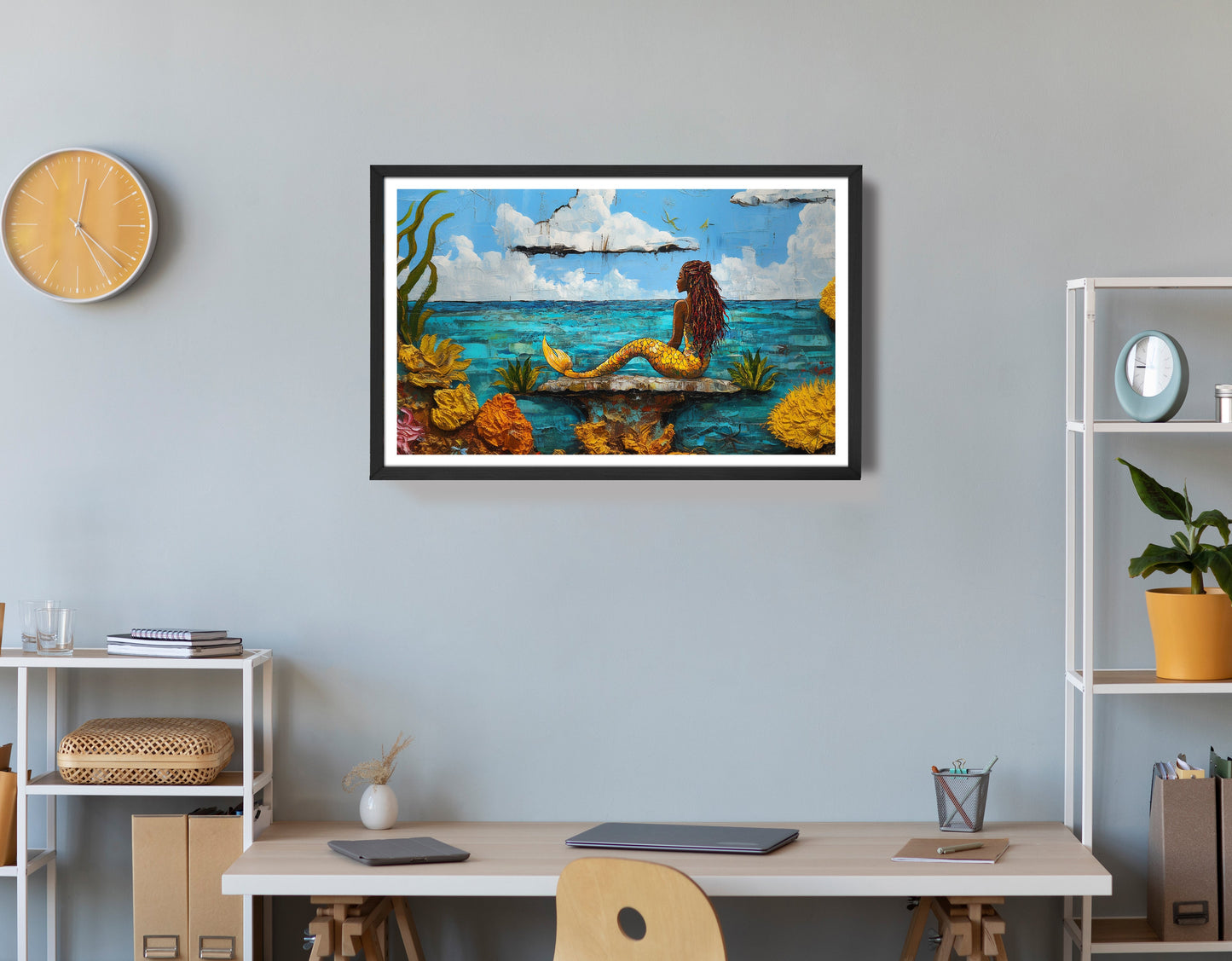 Black Mermaid Beach Caribbean wall art view 72