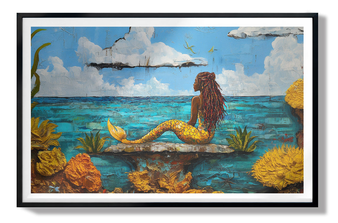 Black Mermaid Beach Caribbean wall art view 67