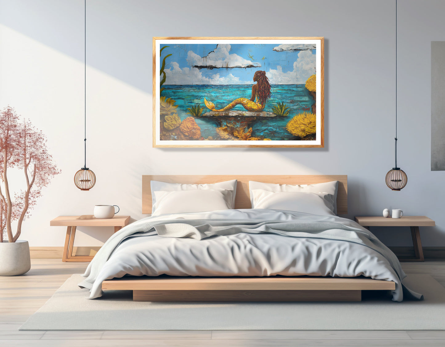 Black Mermaid Beach Caribbean wall art view 75