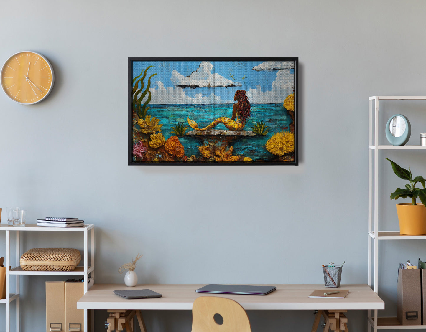 Black Mermaid Beach Caribbean wall art view 30