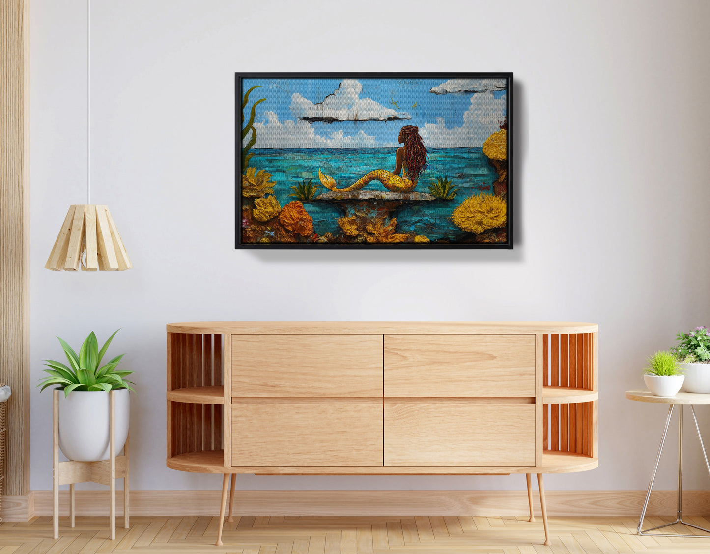 Black Mermaid Beach Caribbean wall art view 26