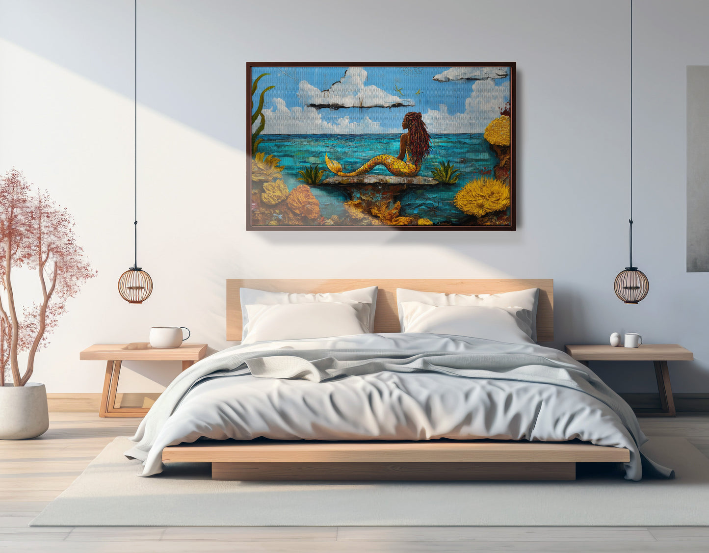 Black Mermaid Beach Caribbean wall art view 33